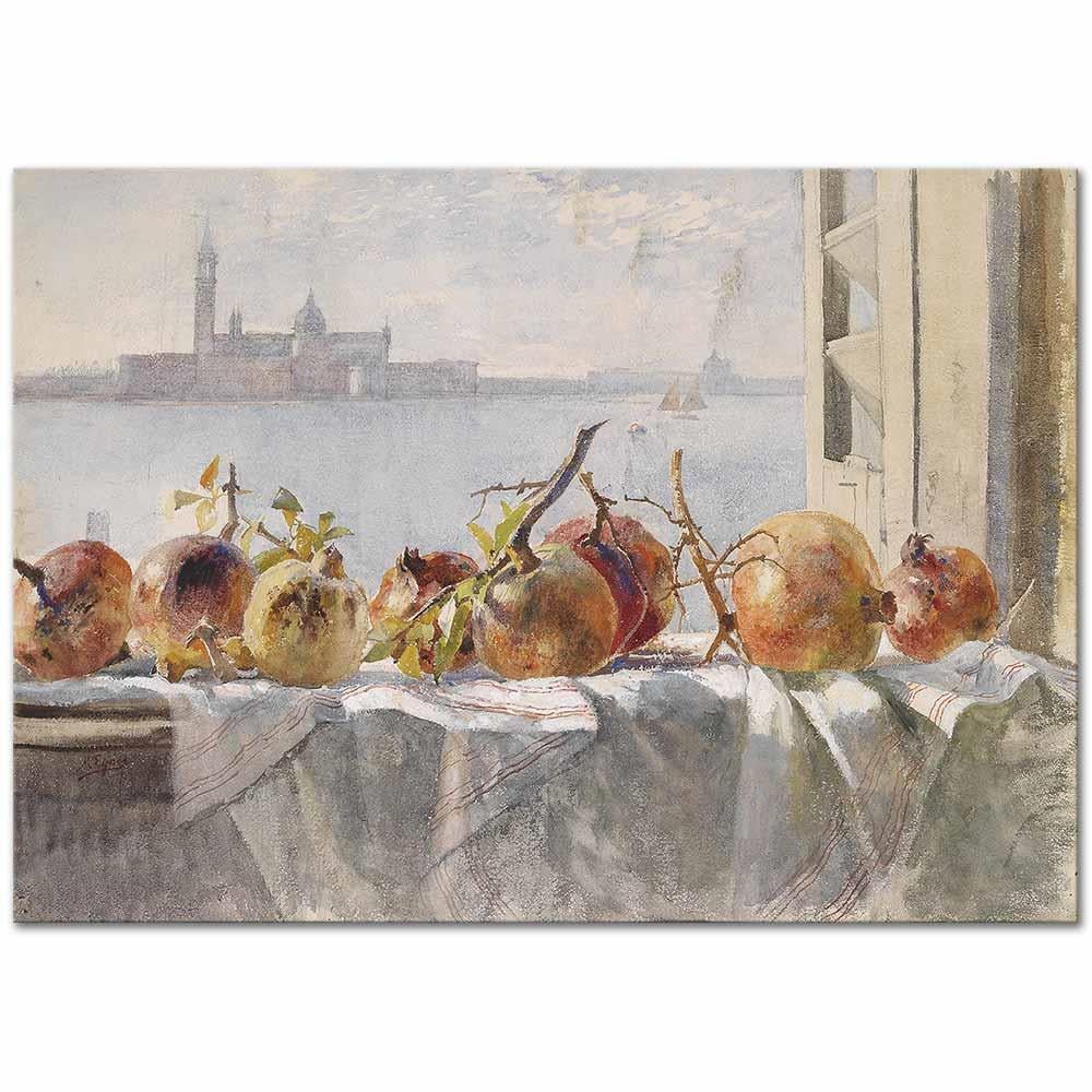 Granatäpfel auf einer Fensterbank by Marie Egner as Art Print