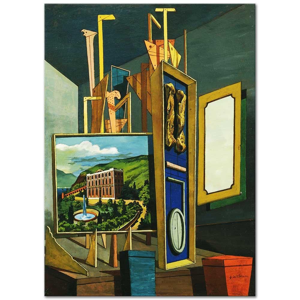Great Metaphysical Interior Ferrara by Giorgio de Chirico as Art Print