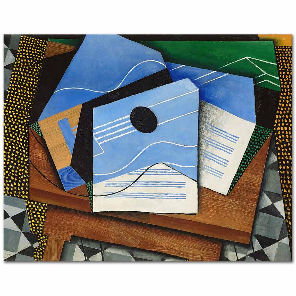 Juan Gris Masadaki Gitar Kanvas Tablo