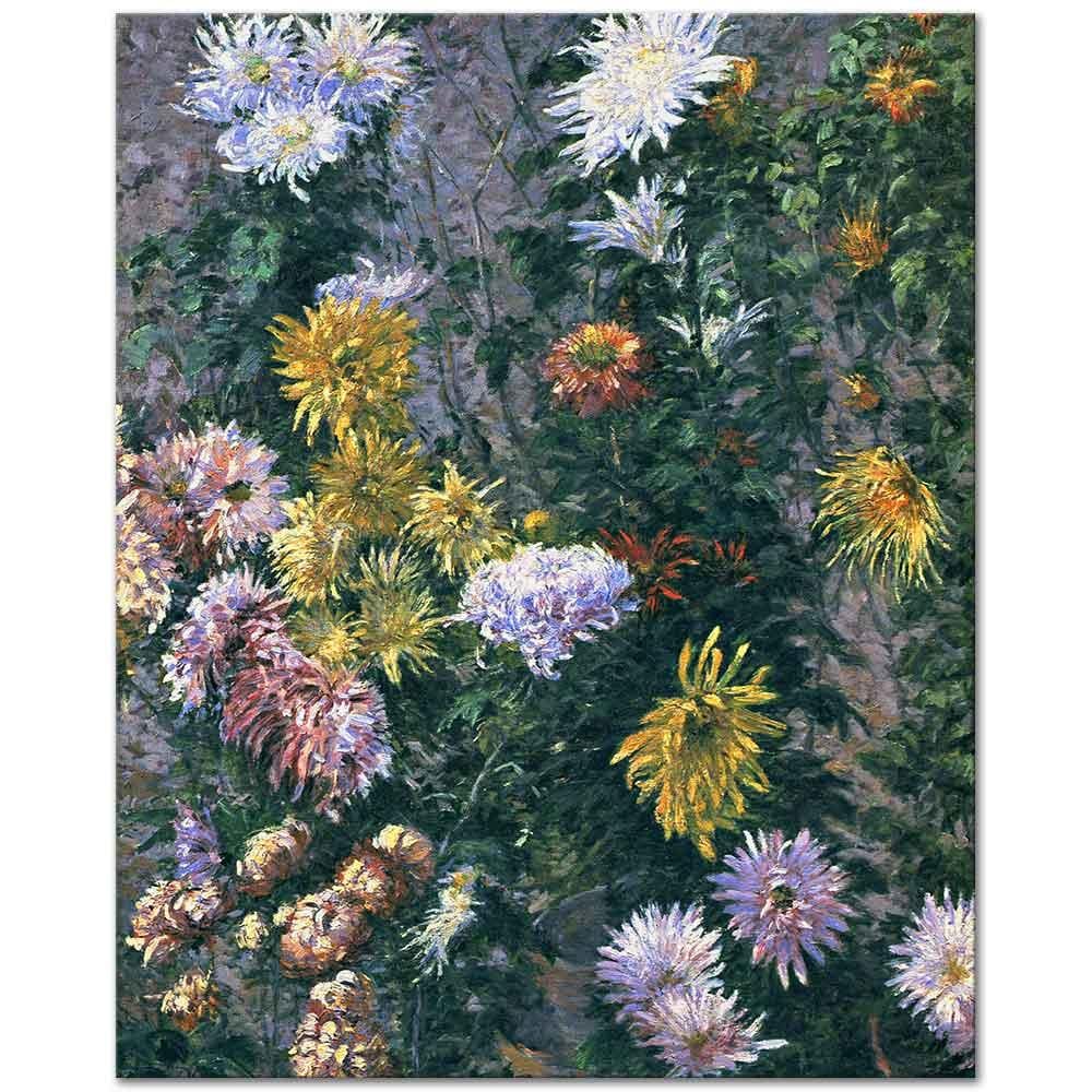 Gustave Caillebotte Beyaz ve Sarı Krizantemler Kanvas Tablo