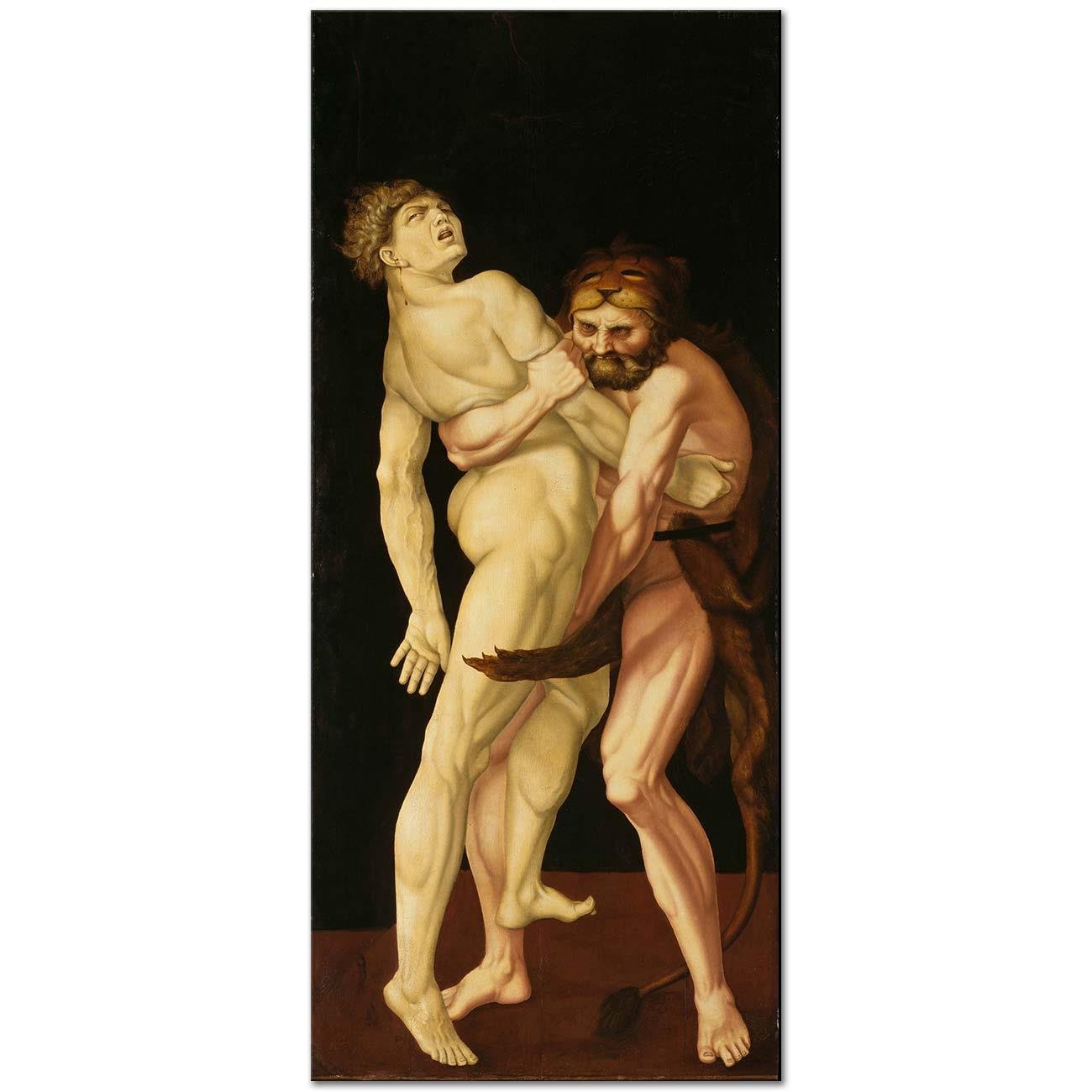 Hans Baldung Grien Herkül ve Antaeus Kanvas Tablo