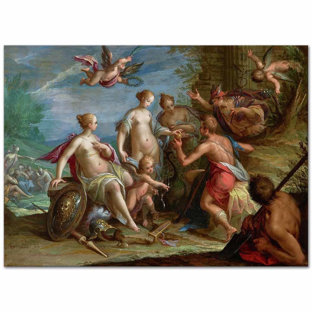 Hans von Aachen Paris'in Kararı Kanvas Tablo