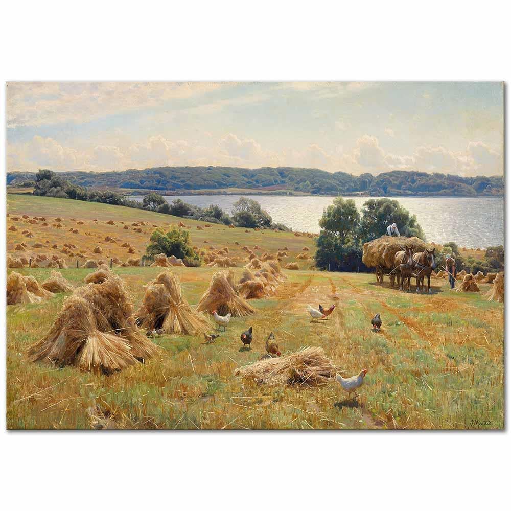 Harvest Near Tulstrup by Peder Mørk Mønsted as Art Print