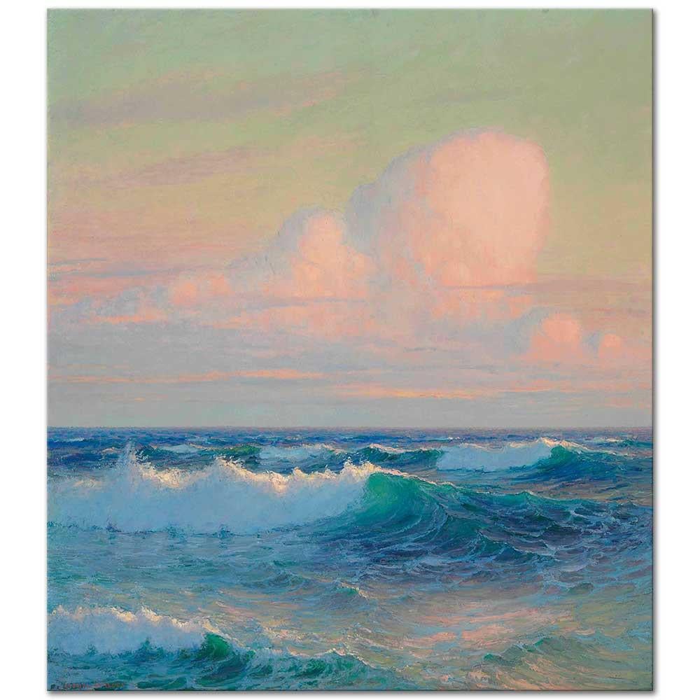 Hawaiian Ocean with Large Clouds in a Sunset by Lionel Walden