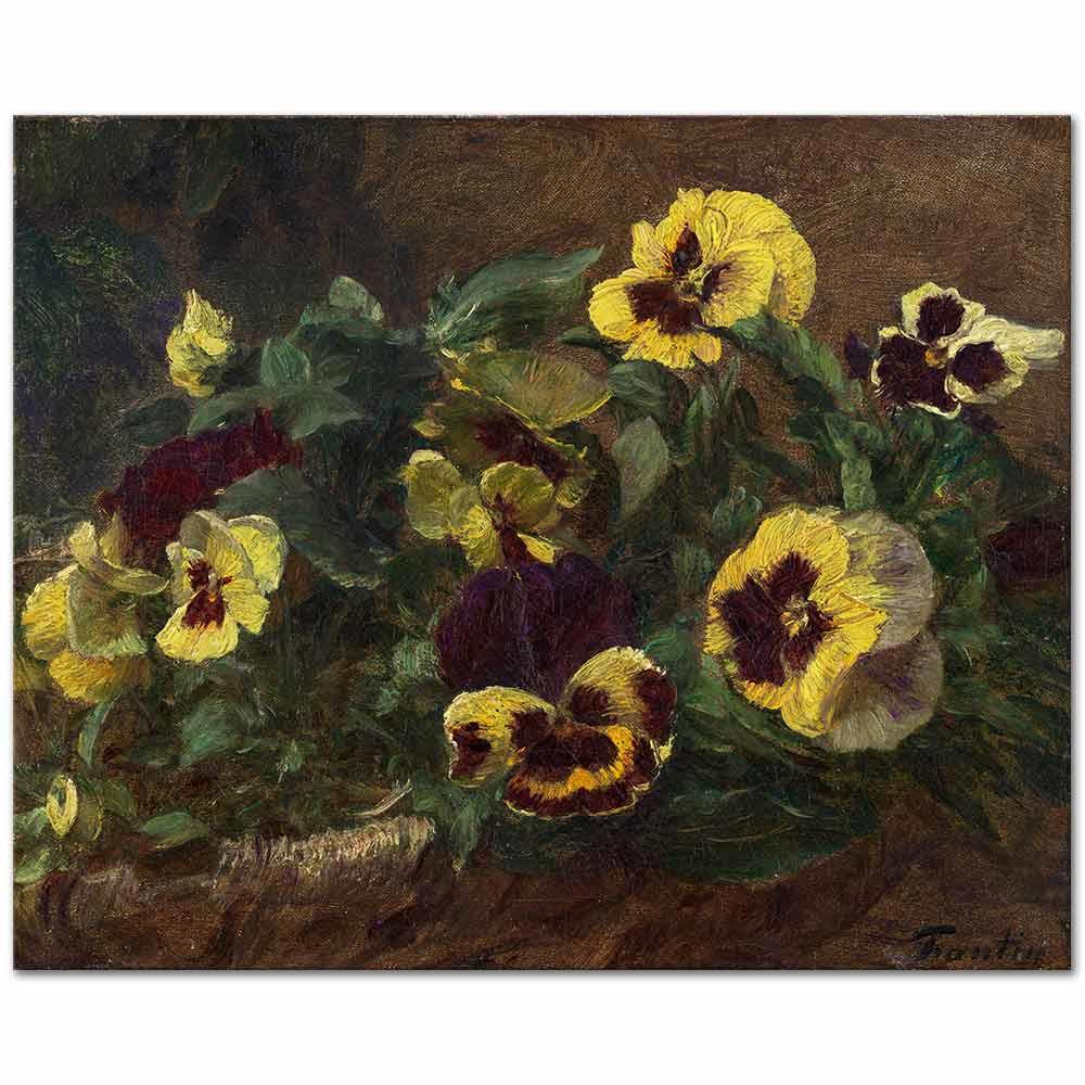 Henri Fantin Latour Hercai Menekşeler Kanvas Tablo