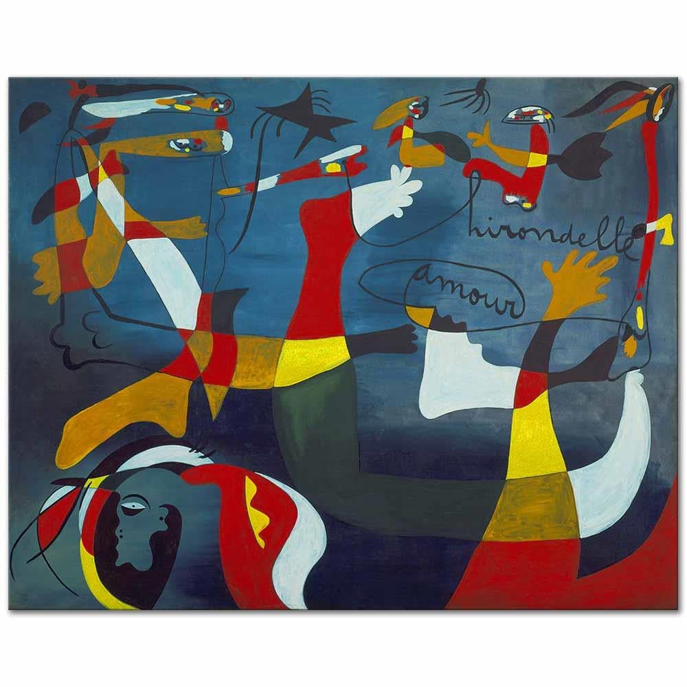 Joan Miro Kırlangıç Aşkı Kanvas Tablo