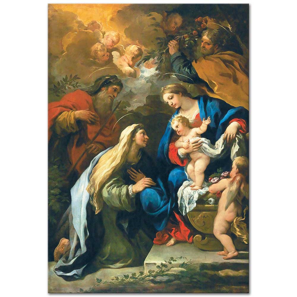 Holy Family with Saints Anne and Joachim by Luca Giordano