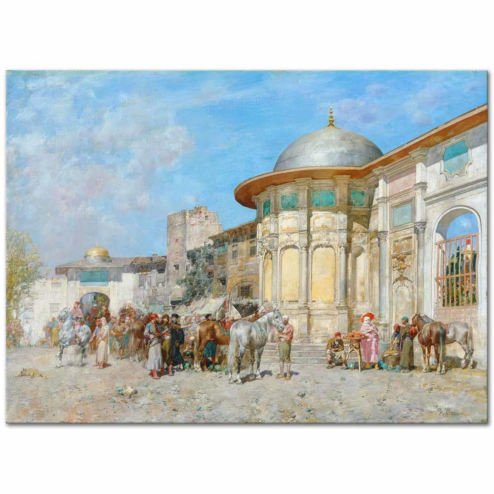 Horse Market Syria by Alberto Pasini as Art Print