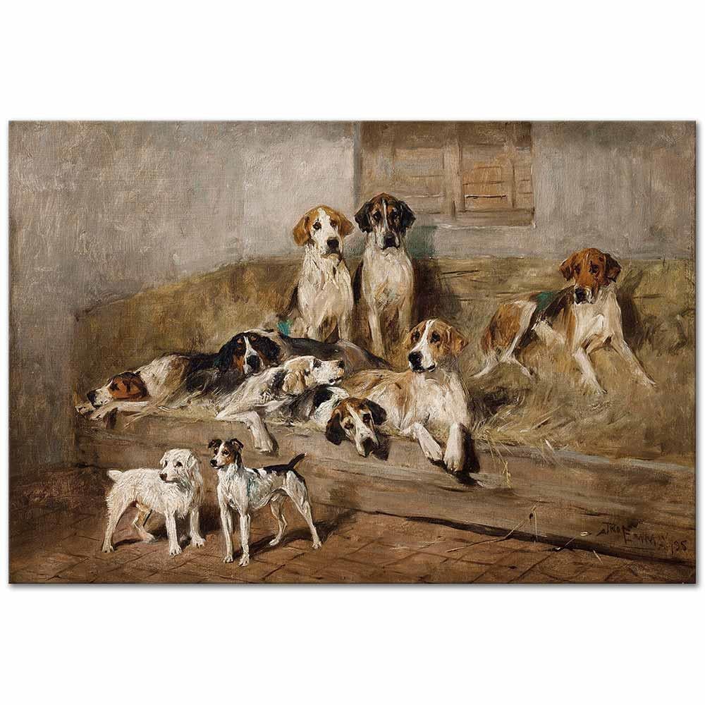 Hounds and Terriers by John Emms as Fine Art Print