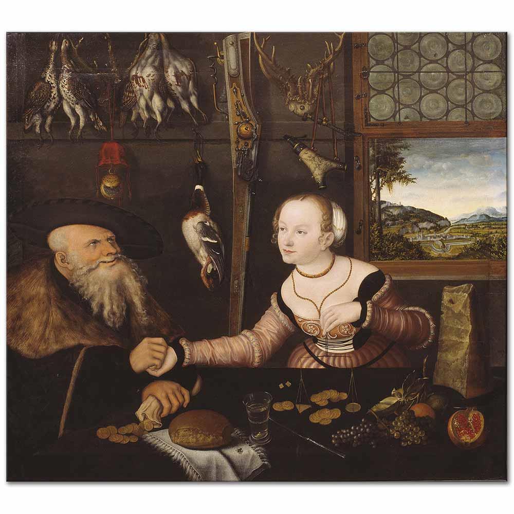 Ill Matched Couple by Lucas Cranach as Art Print