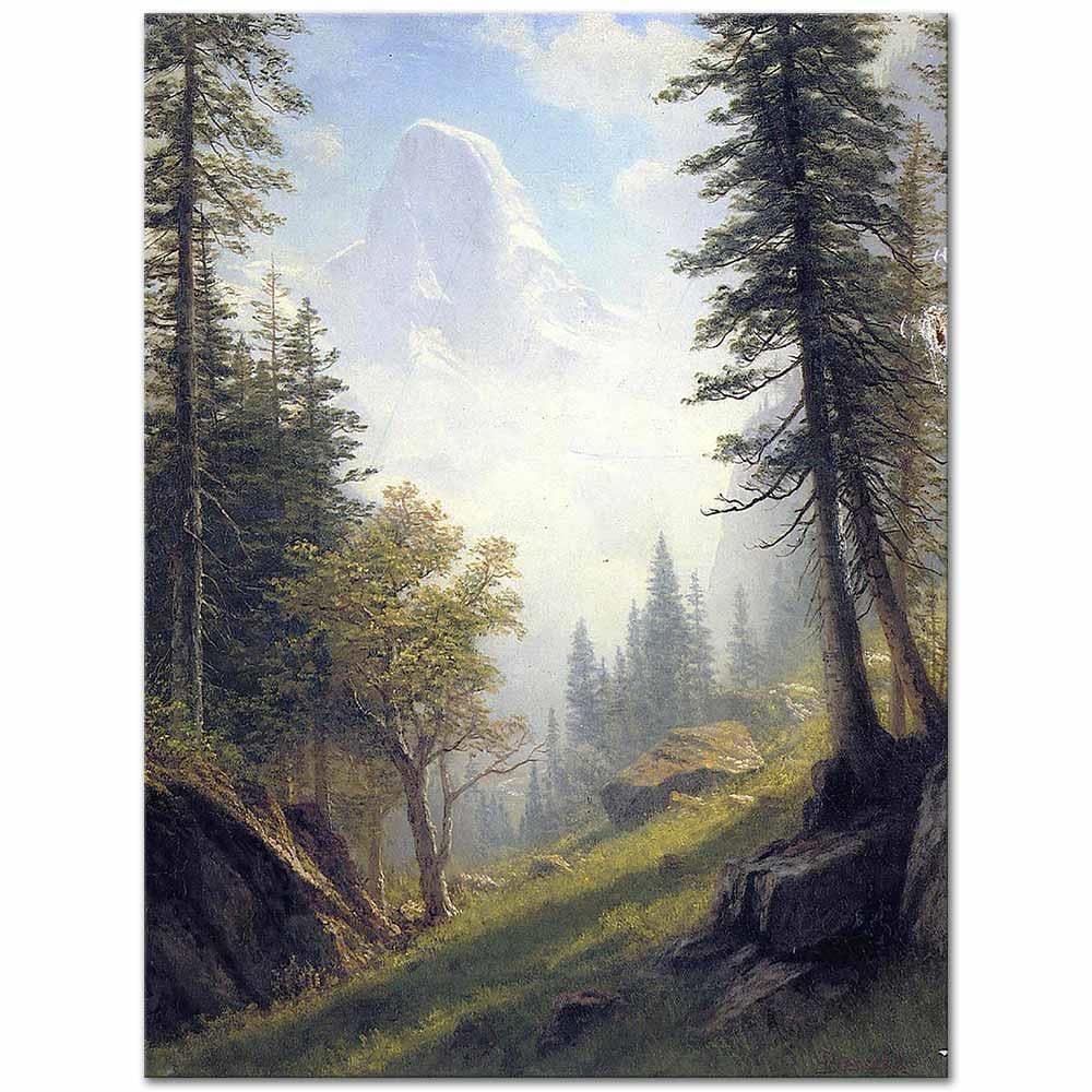 Albert Bierstadt Bern Alpleri Arasında Kanvas Tablo