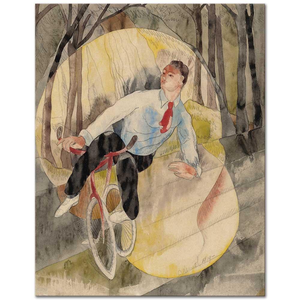 Charles Demuth Vodvil'de Bisiklet Sürücüsü Kanvas Tablo