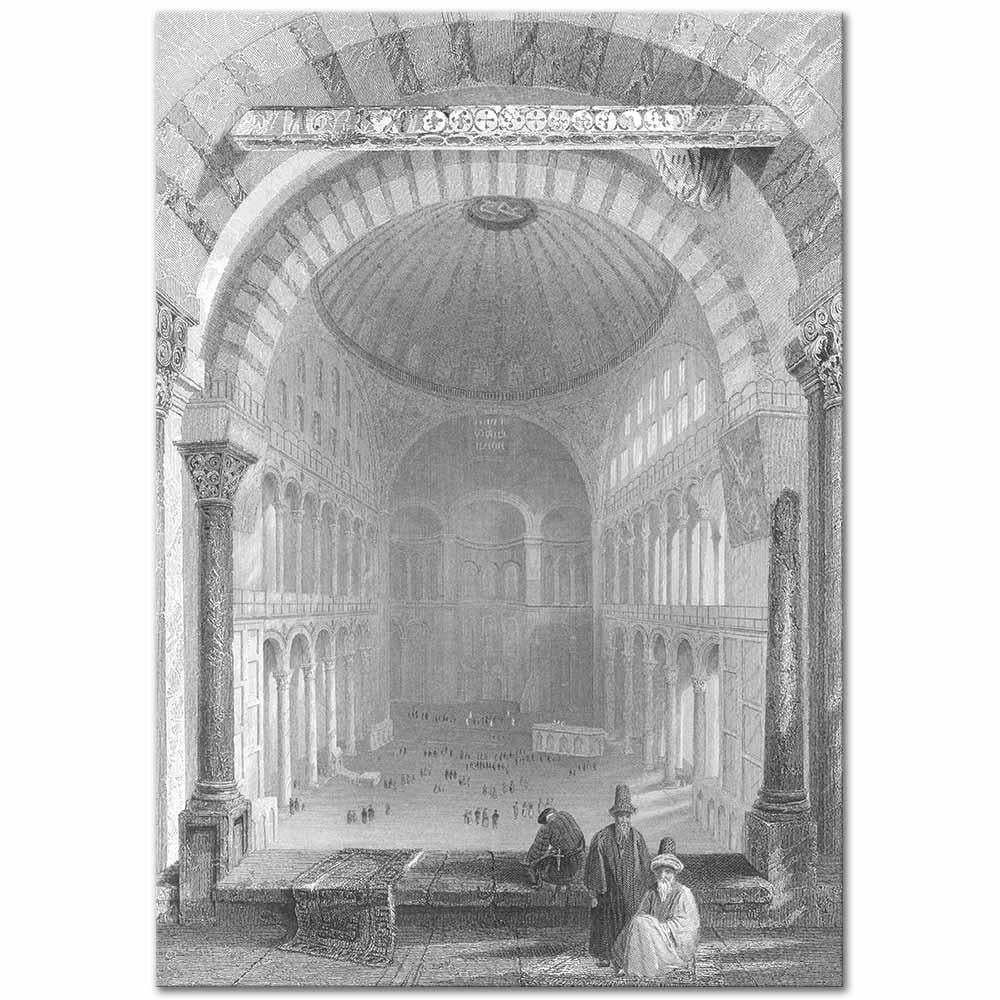 Interior of Saint Sophia by William Henry Bartlett