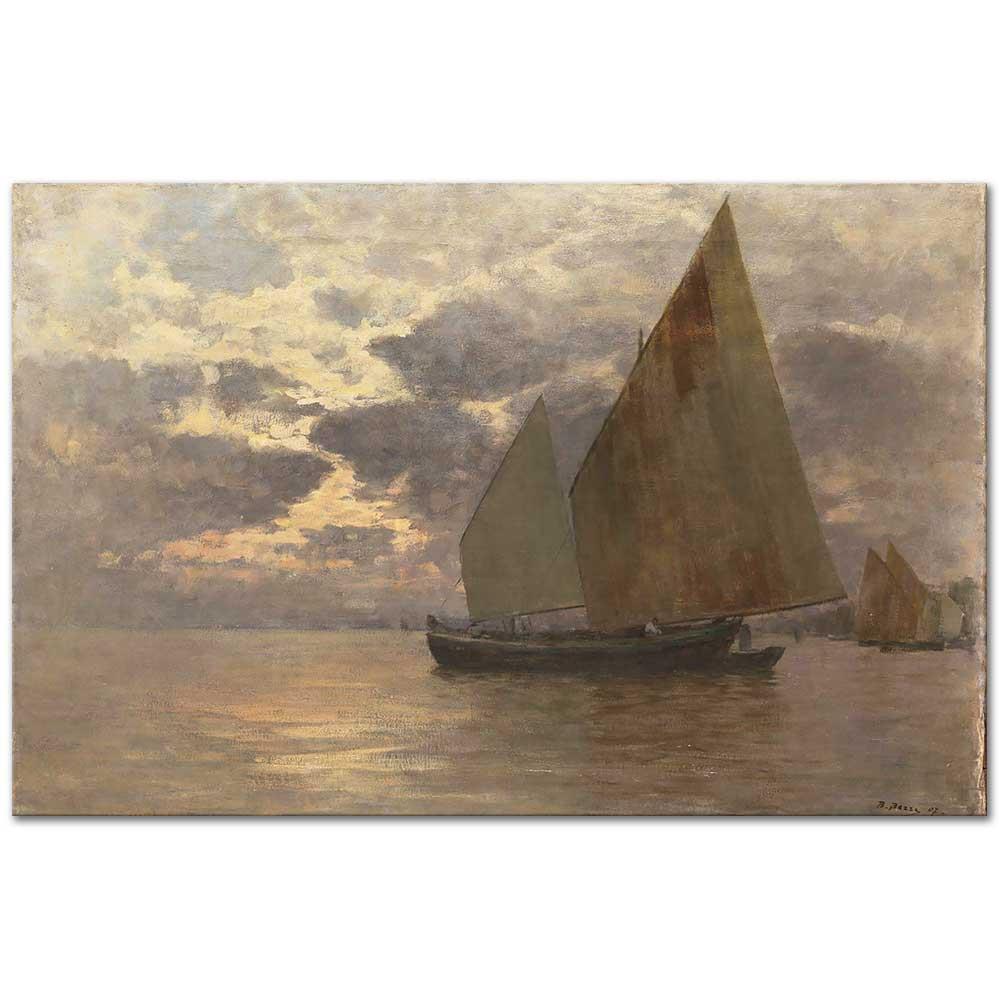 Bartolomeo Bezzi İtalya'da Liman Kanvas Tablo