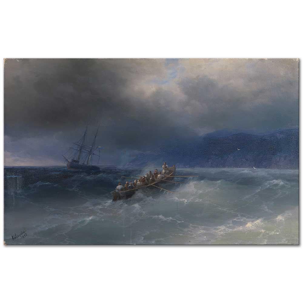 Rescue Boat in Strom by Ivan Aivazovsky