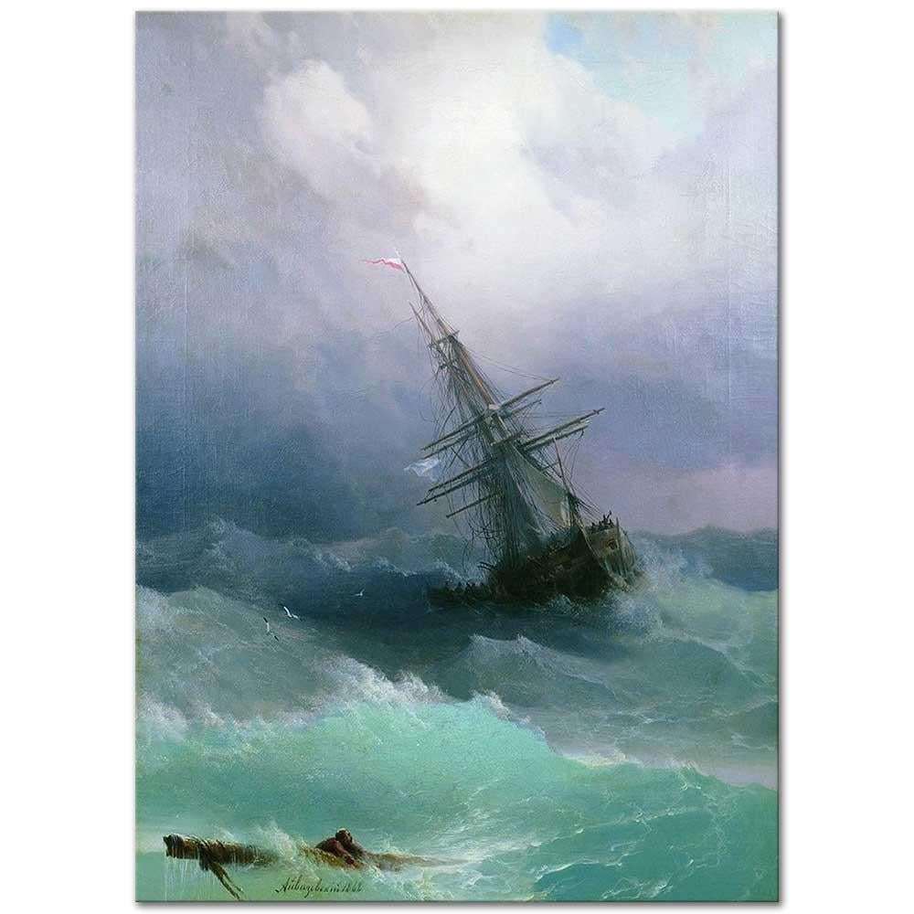 Ship in the Storm by Ivan Aivazovsky