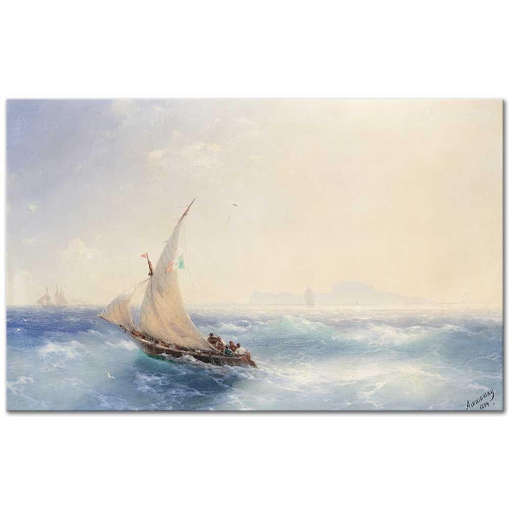 Ayvazovsky Ischia Adasında Yelkenliler Kanvas Tablo