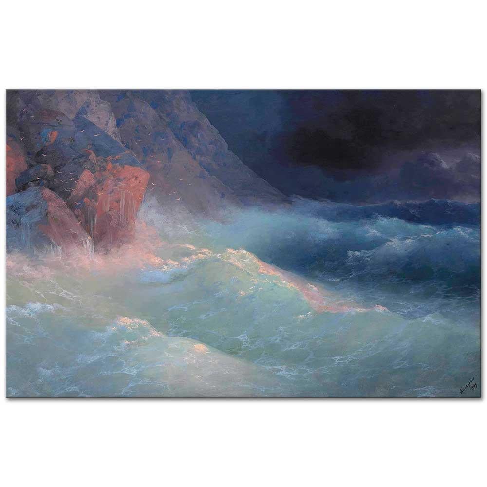 Ivan Ayvazovski Fırtına Dalgaları Kanvas Tablo