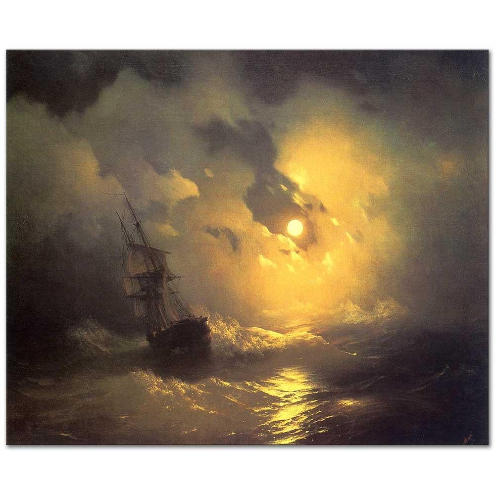 Ivan Ayvazovski Gece Fırtınası Kanvas Tablo