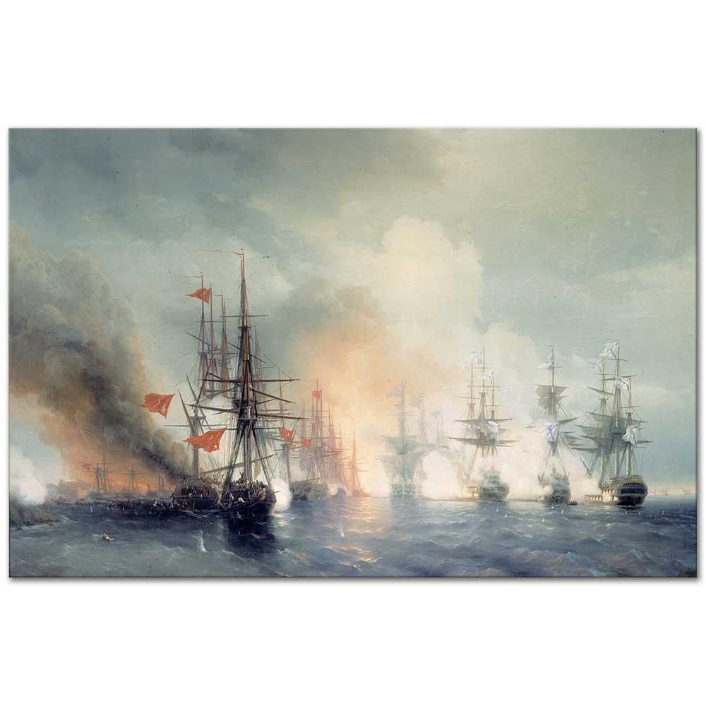 Ayvazovsky Sinop Savaşında Gemiler Kanvas Tablo