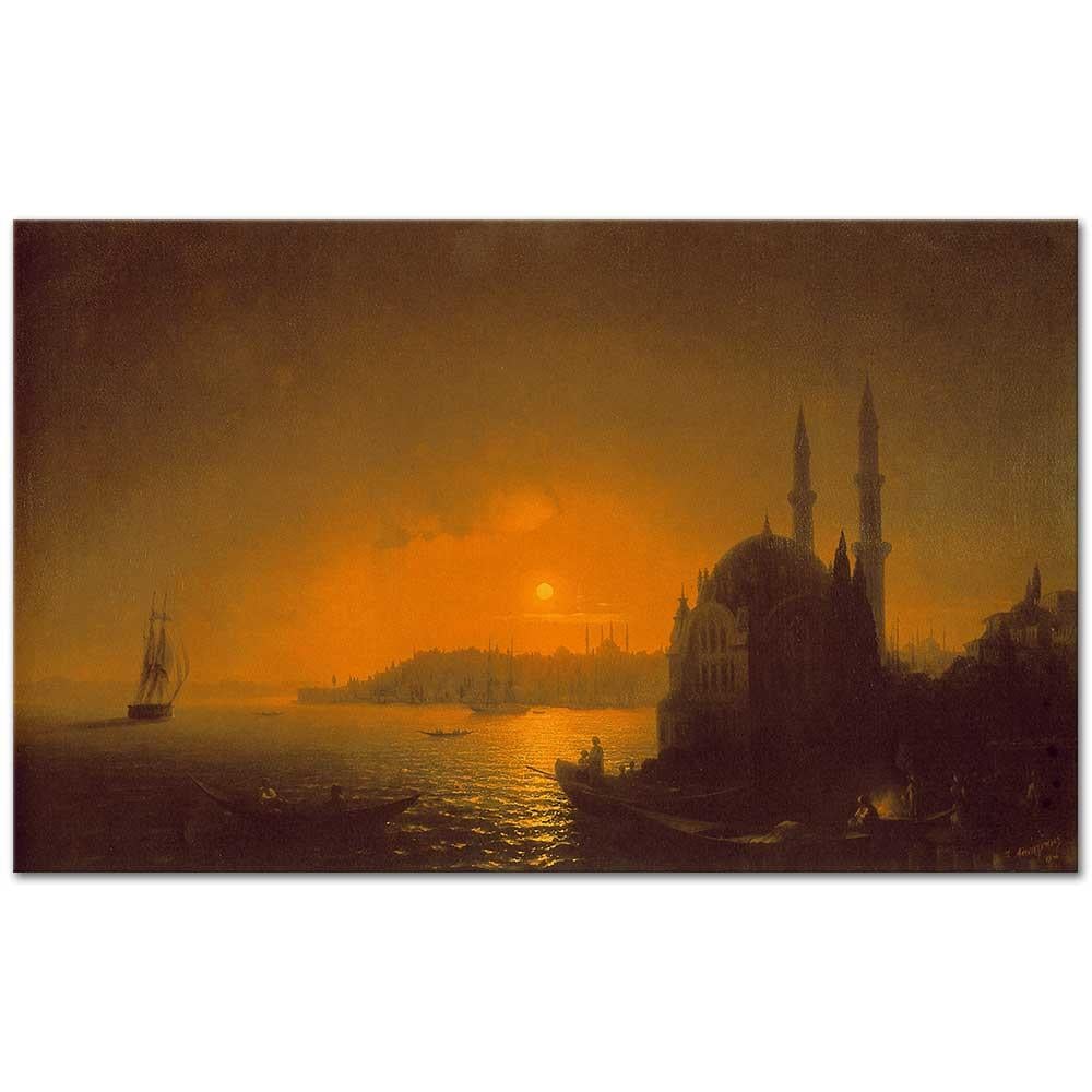 Ivan Ayvazovski Ayışığında Ortaköy'den Istanbul Kanvas Tablo