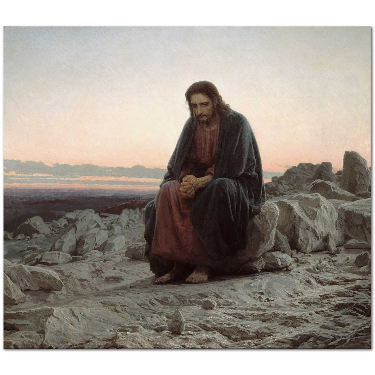 Ivan Kramskoy Çölde İsa Kanvas Tablo