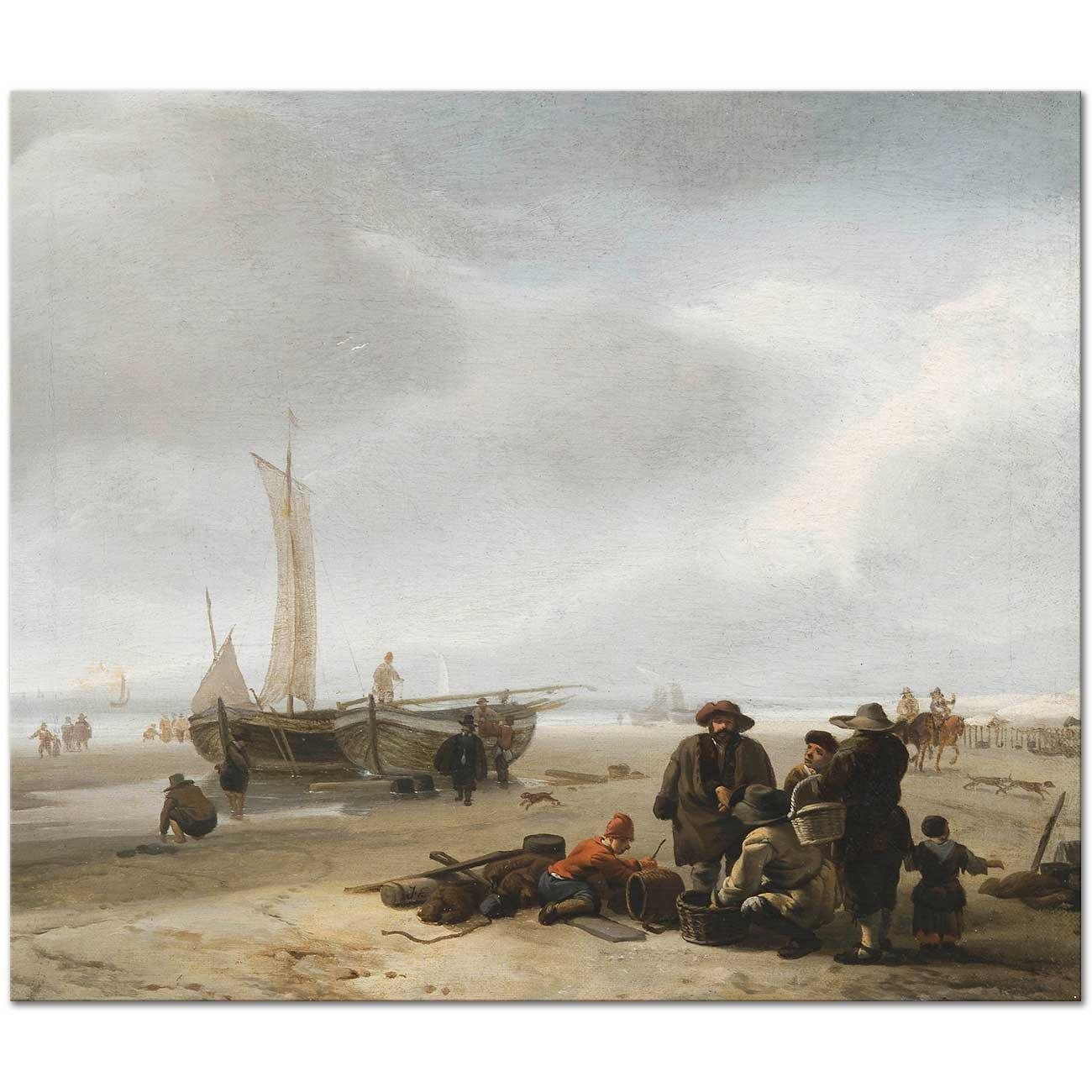 Beach View with Fishermen by Jacob Esselens