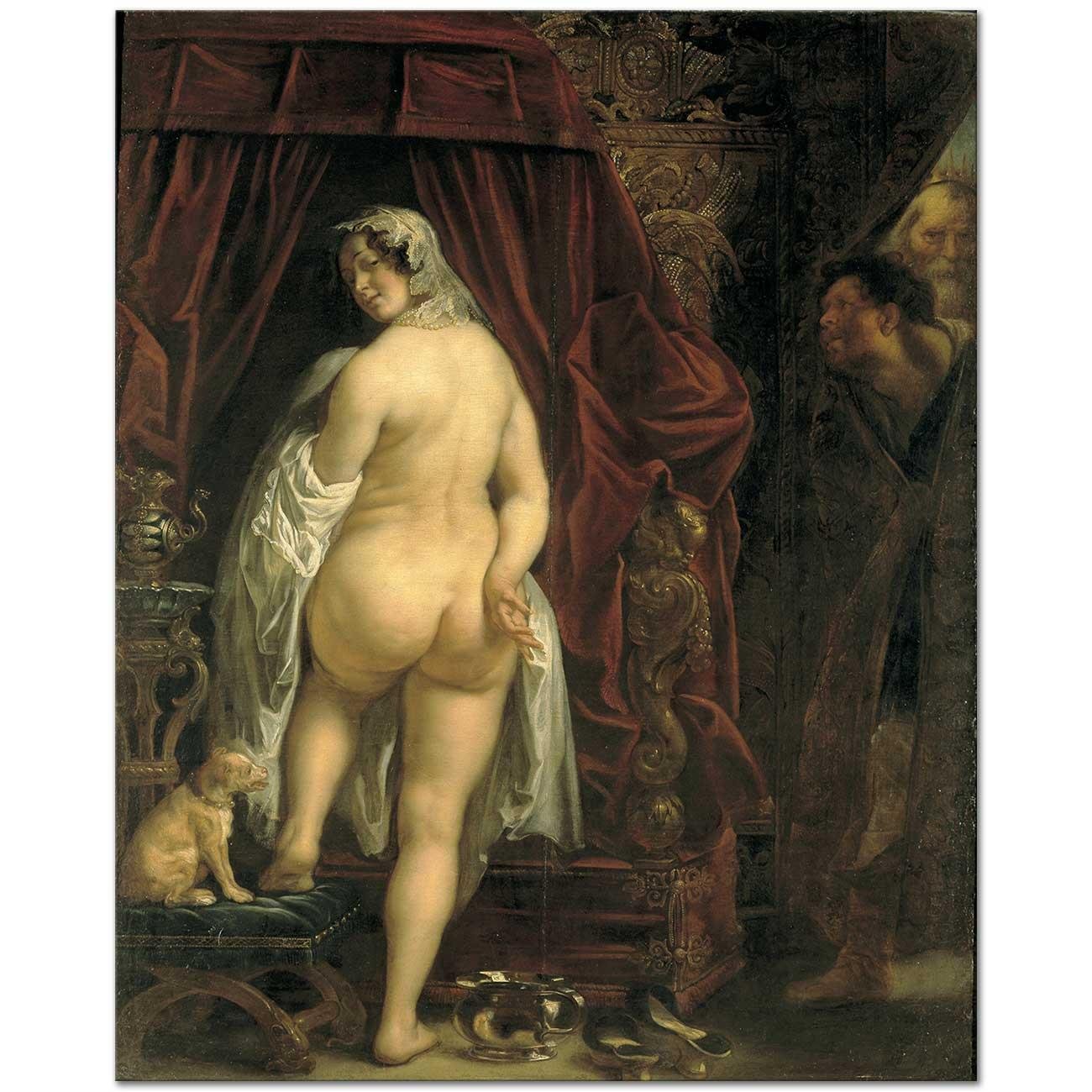 Jacob Jordaens Lydia Kralı Candaules Karısını Gösterirken Kanvas Tablo