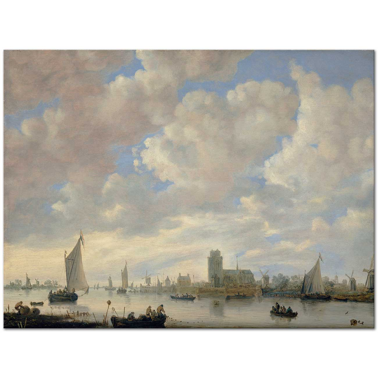 Jan van Goyen Dordrecht'ten Bakış Kanvas Tablo