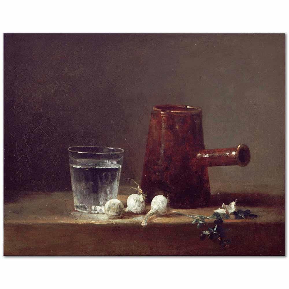 Jean Baptiste Simeon Chardin Cezve ve Su Bardağı Kanvas Tablo