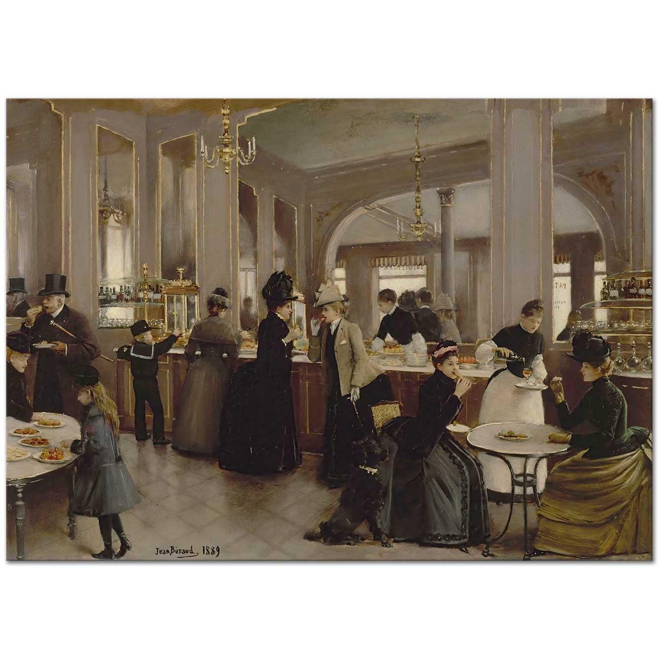 Jean Beraud Şanzelize'de Pastane Kanvas Tablo