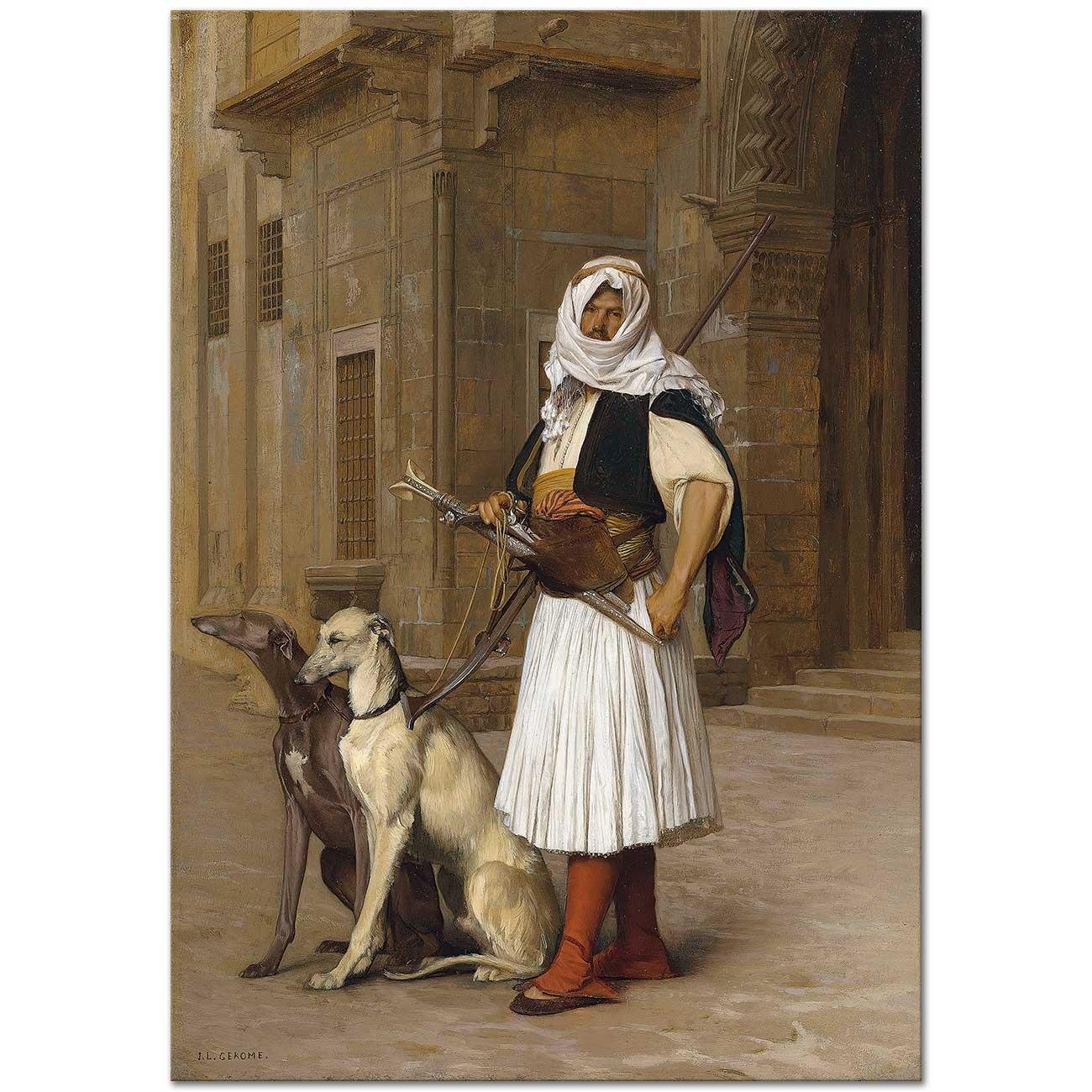 Arnaut with two Whippet Dogs by Jean Leon Gerome