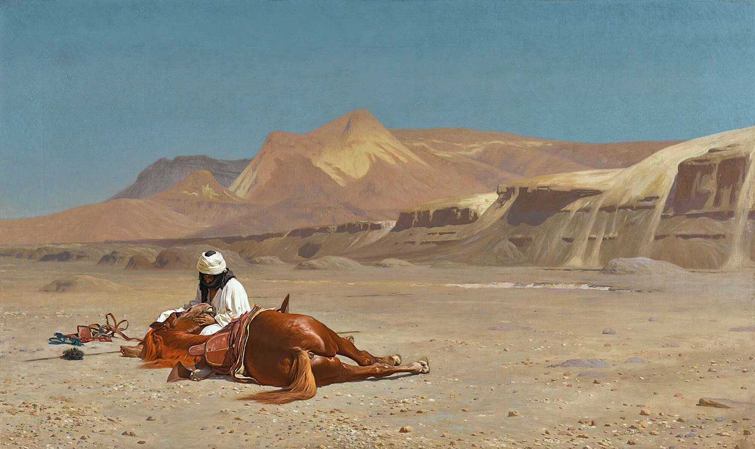 Jean Leon Gerome Rider And His Steed In The Desert Art Print