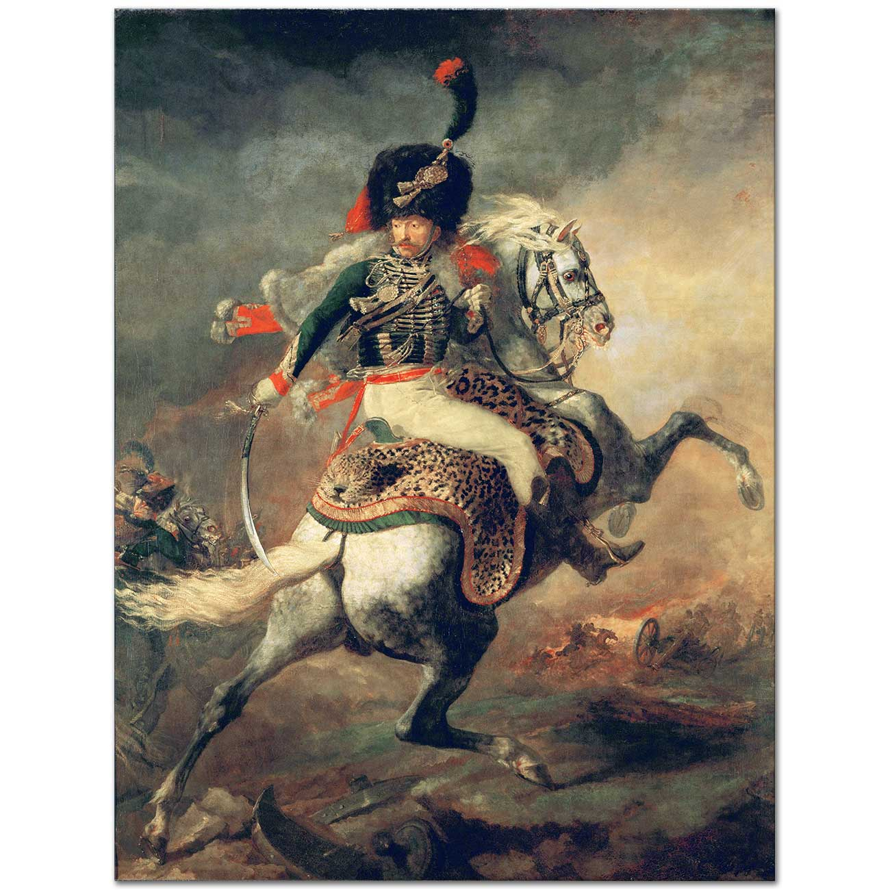 Jean Louis Theodore Gericault Savaşan Subay Kanvas Tablo