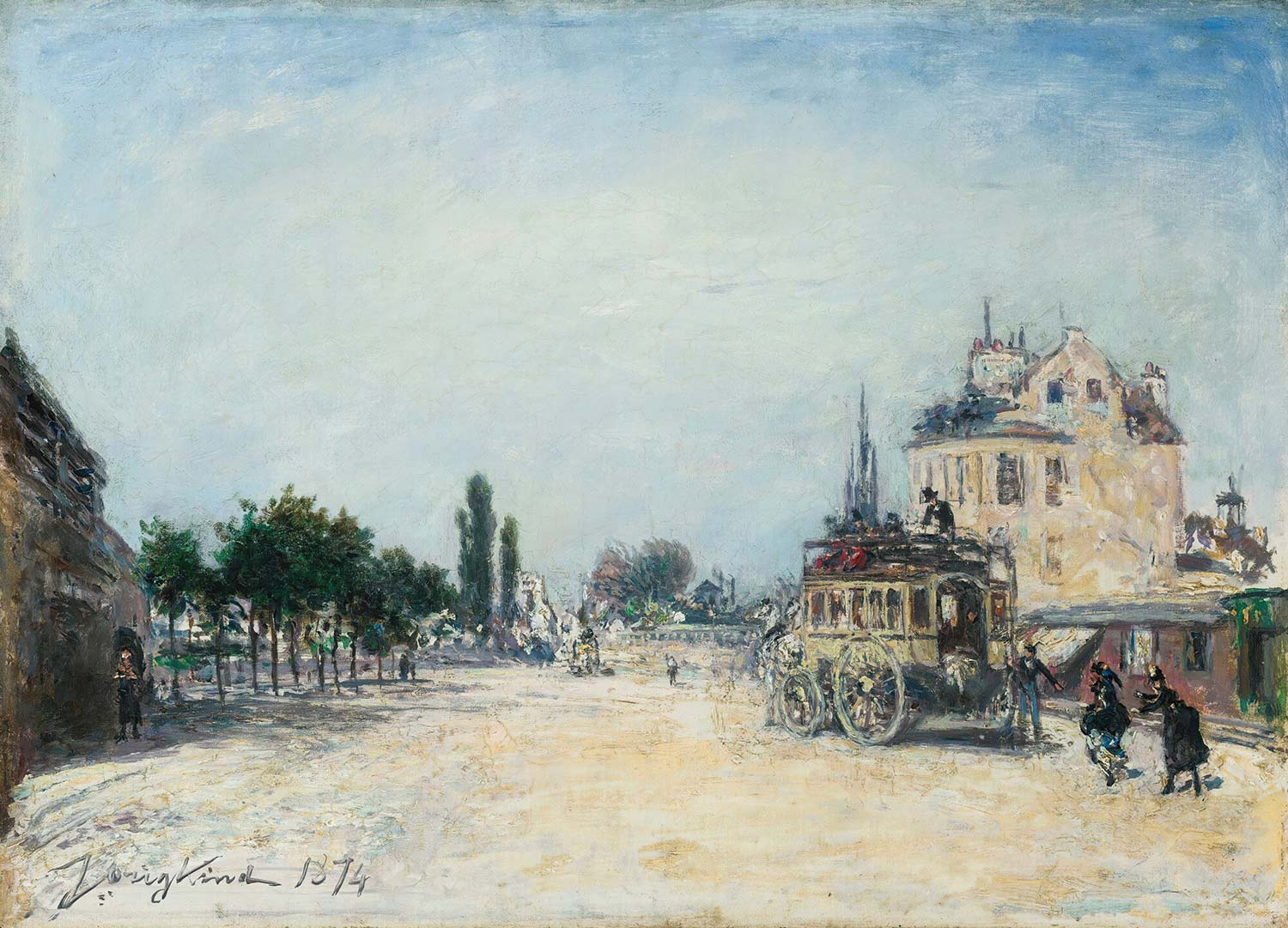 Johan Barthold Jongkind The Omnibus From La Glaciere To La Barriere Rochechouart Art Print