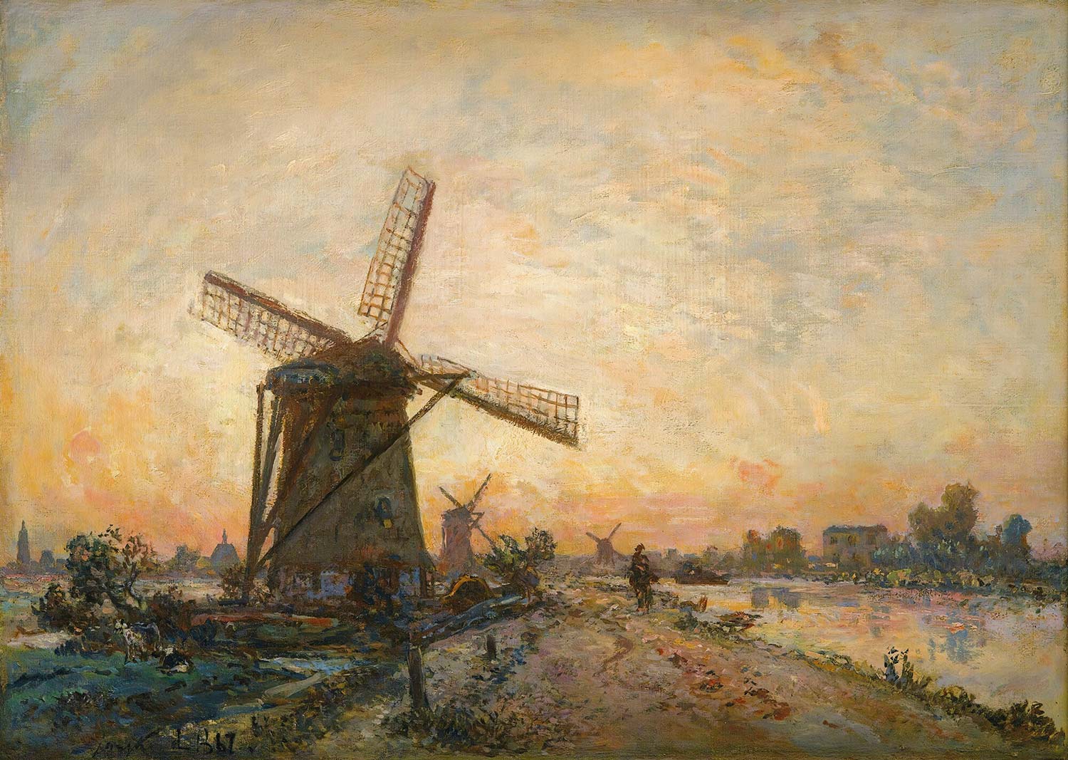 Johan Barthold Jongkind Towpath In Holland Art Print