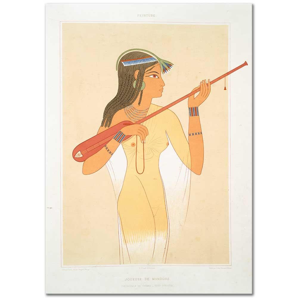 Emile Prisse d'Avennes Mandor Çalan Kadın Kanvas Tablo