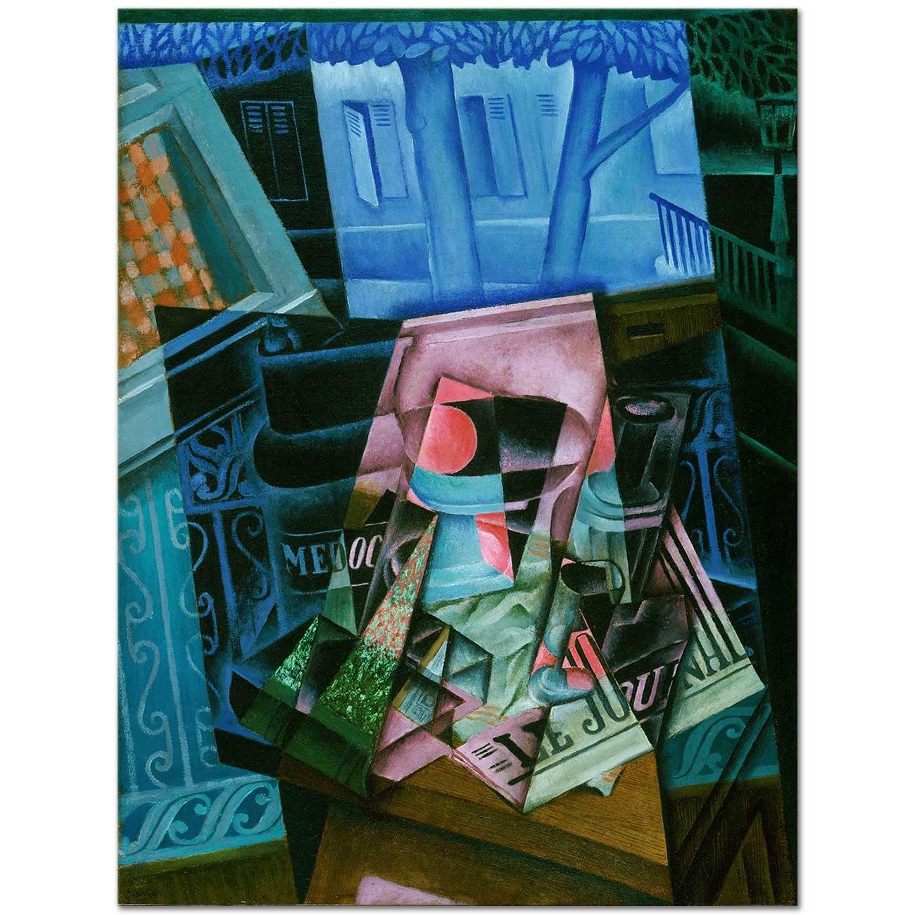 Juan Gris Açık Pencere Önünde Natürmort Kanvas Tablo