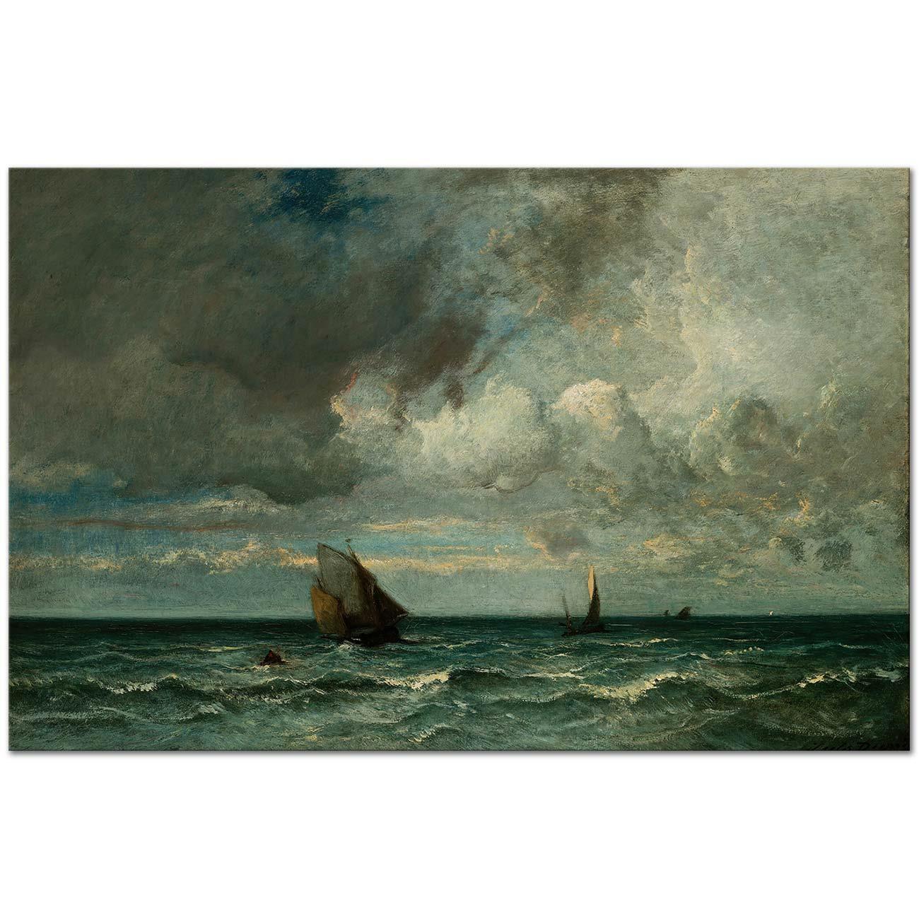 Barks Fleeing Before the Storm by Jules Dupre