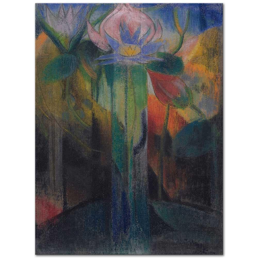 Joseph Stella Ormanda Yapraklar Kanvas Tablo