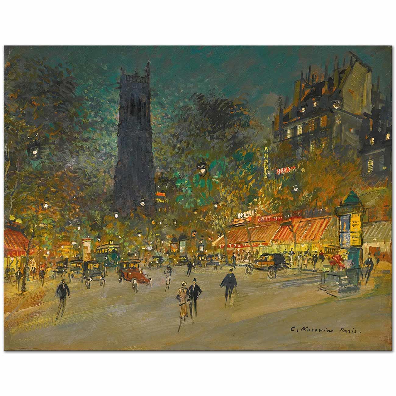 Konstantin Korovin La Tour Saint Jacques Paris Kanvas Tablo