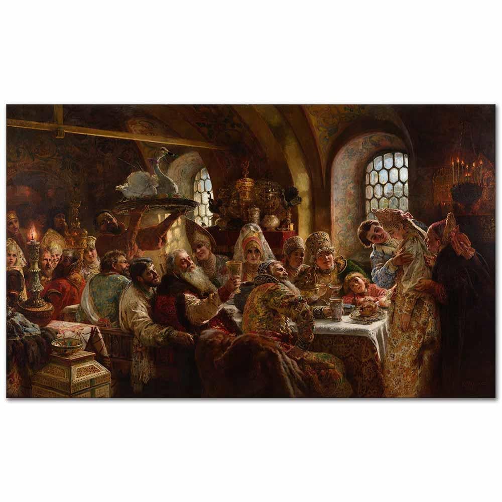 Konstantin Makovsky Bir Rus Soylu Düğünü Kanvas Tablo