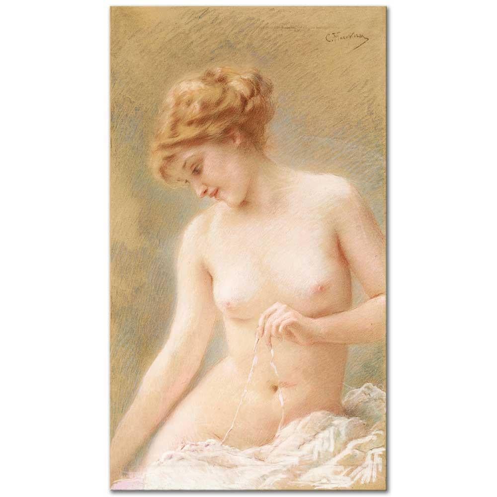 Konstantin Makovsky Oturan Nü Kanvas Tablo