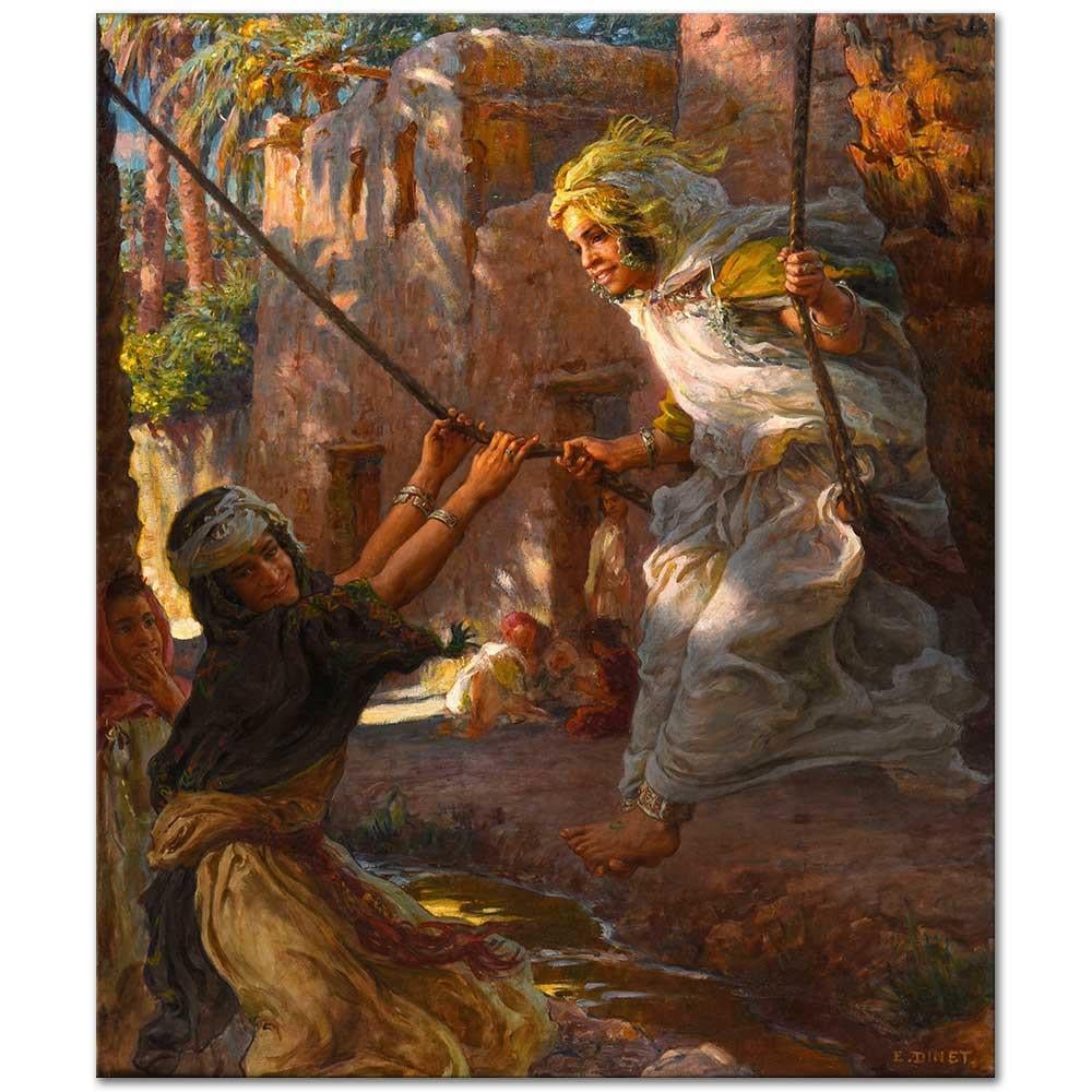 Etienne Dinet Salıncak Kanvas Tablo