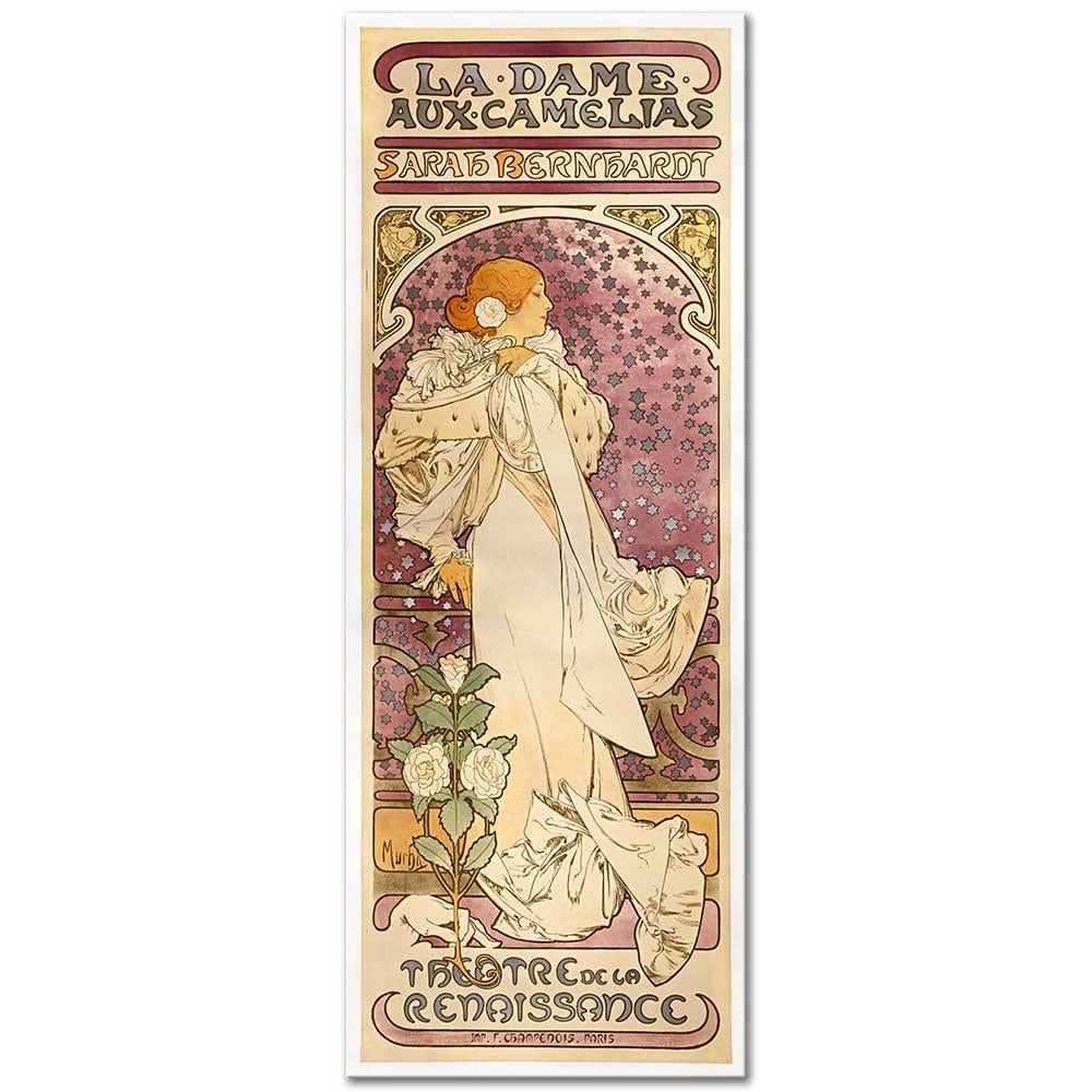 Alphonse Mucha Kamelyalı Kadın Tiyatro Afişi Kanvas Tablo