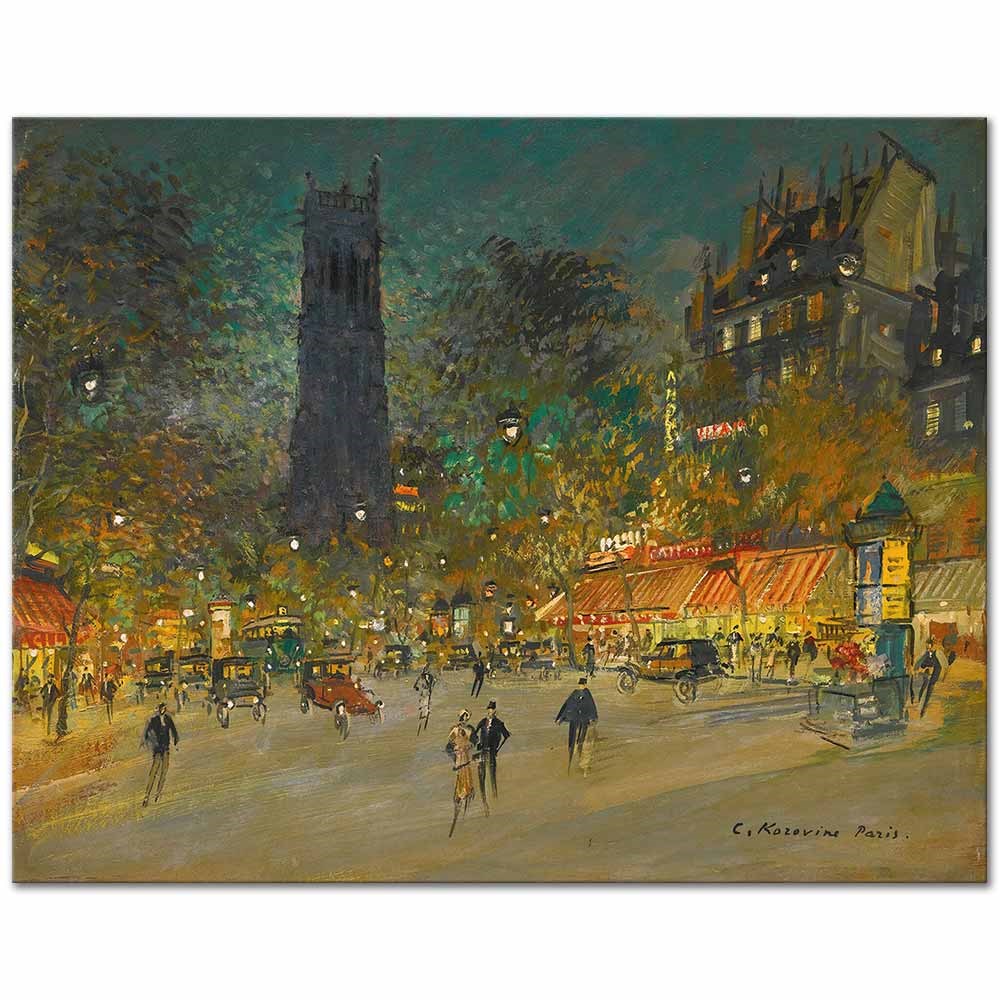 Konstantin Korovin La Tour Saint Jacques Paris Kanvas Tablo