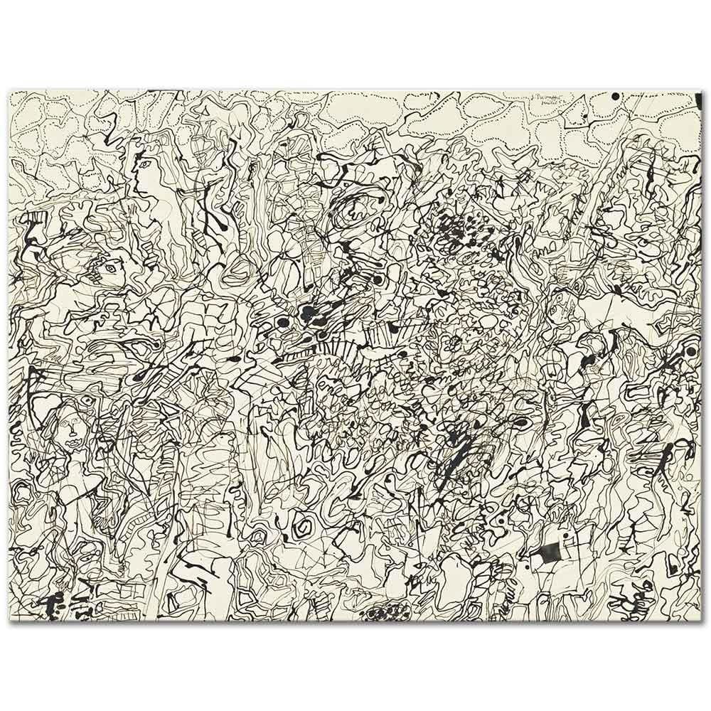 Jean Dubuffet İki Figürlü Manzara Kanvas Tablo