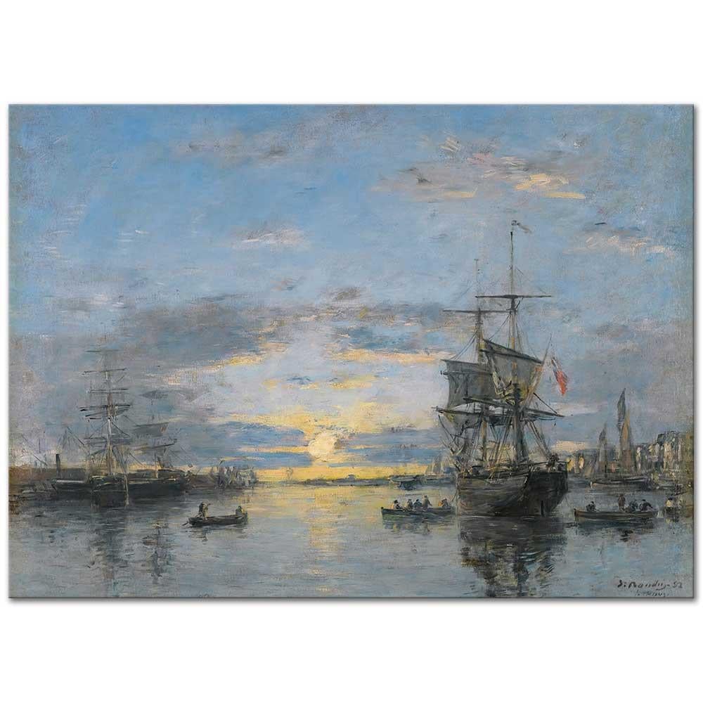 Eugene Boudin Le Havre, Gün Batımında Dış Liman Kanvas Tablo
