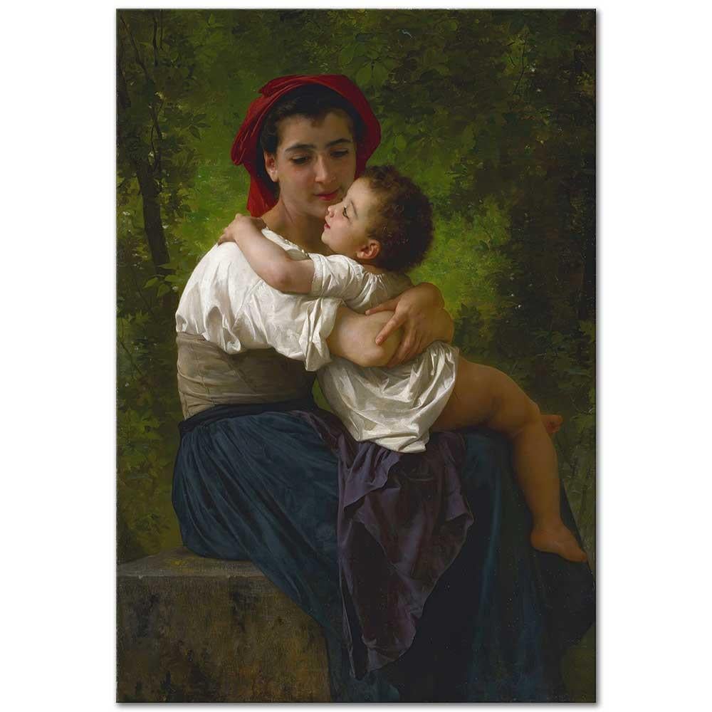 William Adolphe Bouguereau Sarılmak Kanvas Tablo