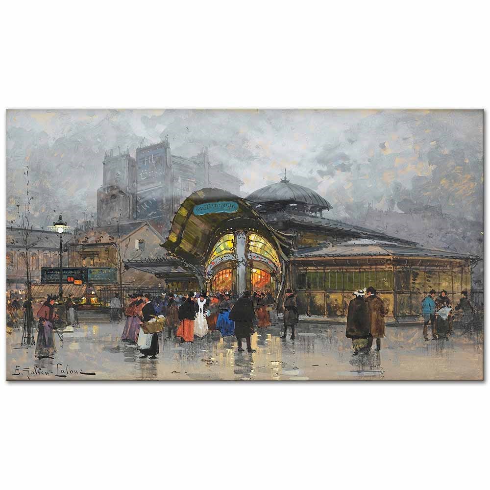Eugene Galien-Laloue Bastille İstasyonu Kanvas Tablo